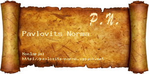 Pavlovits Norma névjegykártya